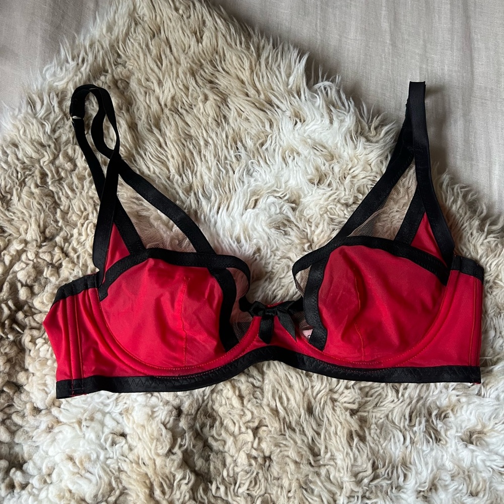 Red & Black Agent Provocateur Bra 34C